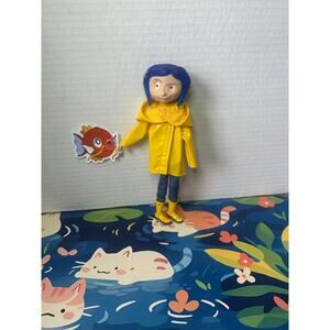 FLAWED NECA Coraline Bendy Fashion Doll in Raincoat  Doll Figure Mud Boots Denim